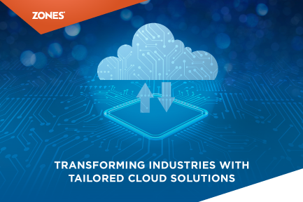 Industries connected through a cloud, symbolizing innovation and transformation.