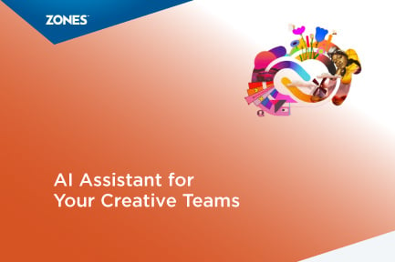 Illustration of  Adobe Creative Cloud for Business, representing AI assistance for creative teams.